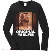 Original Selfie Jesus Women's Long Sleeve Shirt thumb 0