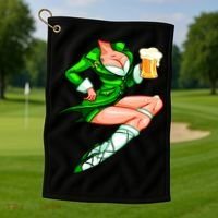 Original Sexy Irish Gril St. Patrick's Day Beer Golf Towel thumb 1