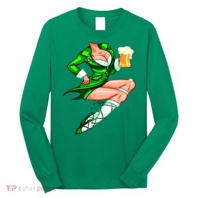 Original Sexy Irish Gril St. Patrick's Day Beer Long Sleeve Shirt