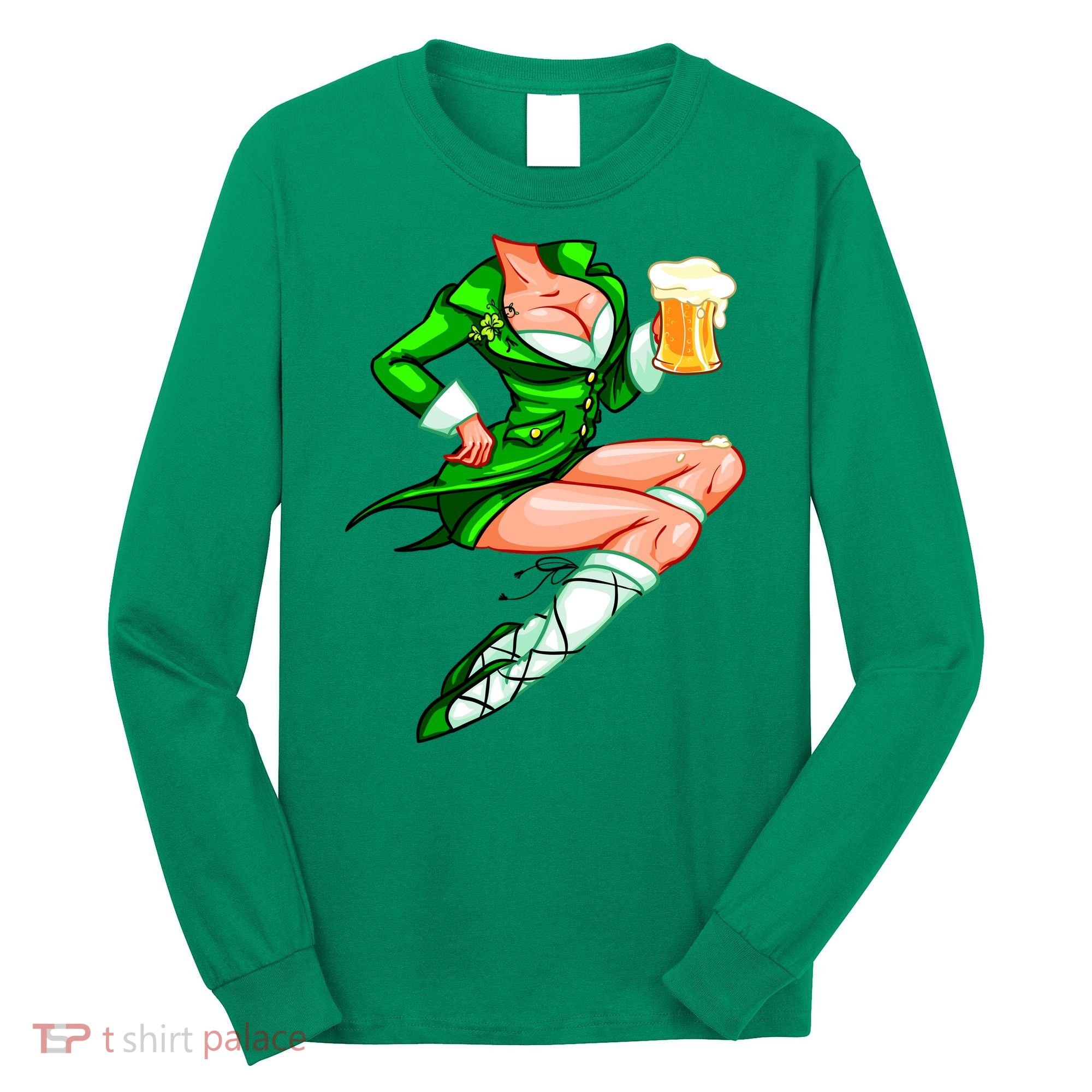 Original Sexy Irish Gril St. Patrick's Day Beer Long Sleeve Shirt