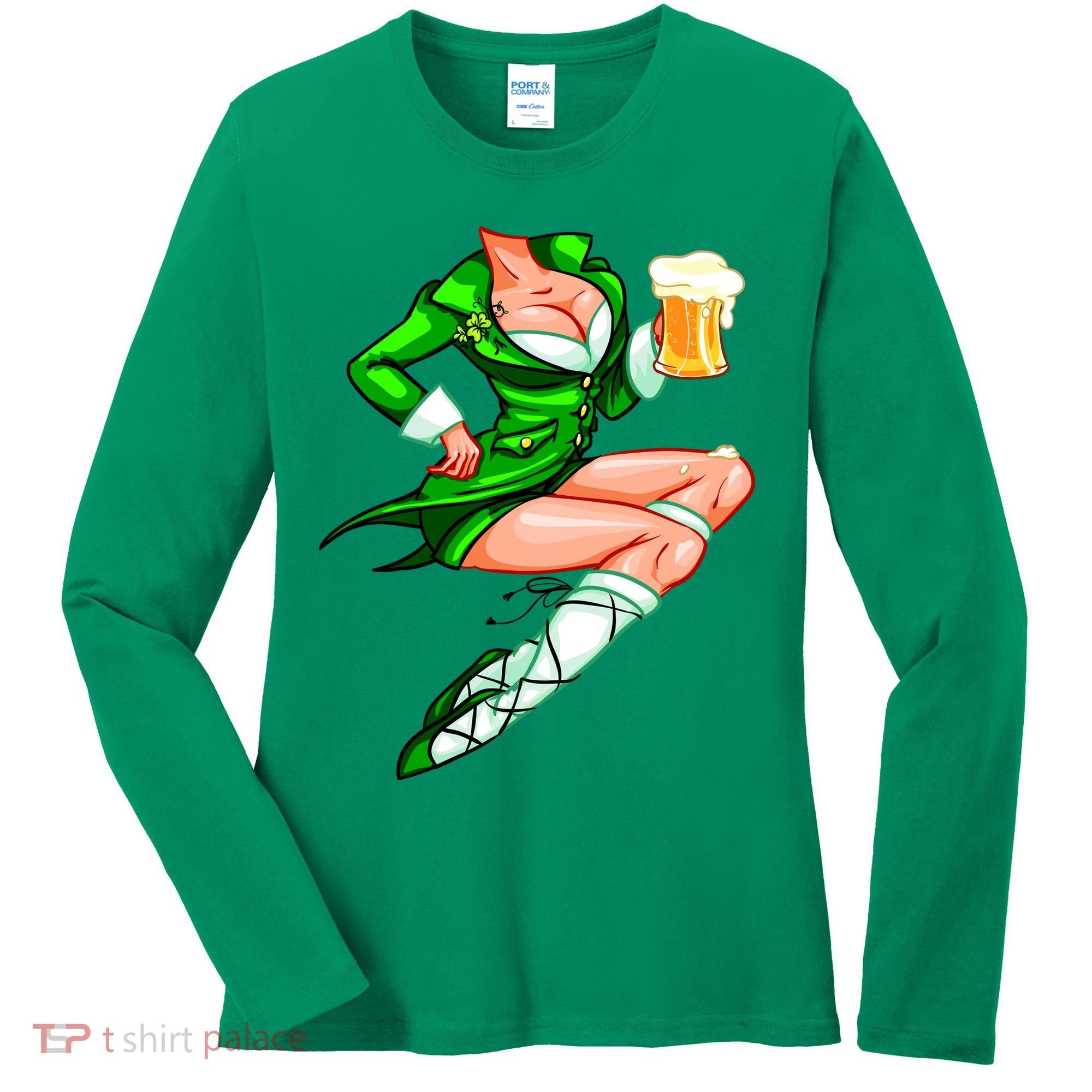 Original Sexy Irish Gril St. Patrick's Day Beer Women's Long Sleeve Shirt