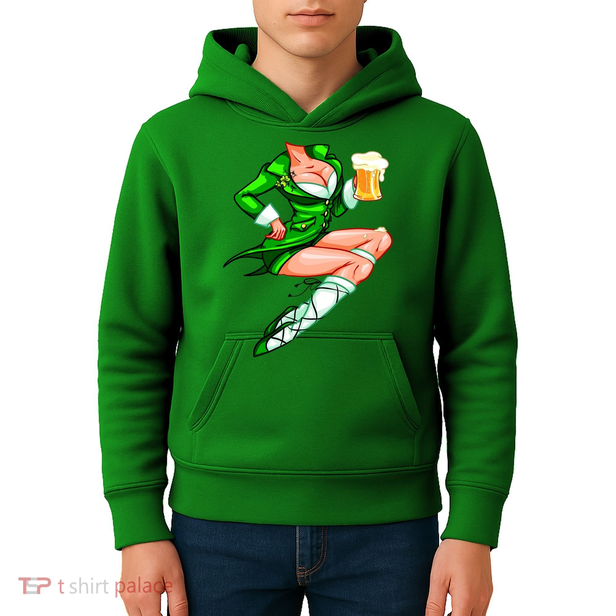 Original Sexy Irish Gril St. Patrick's Day Beer Kids Hoodie