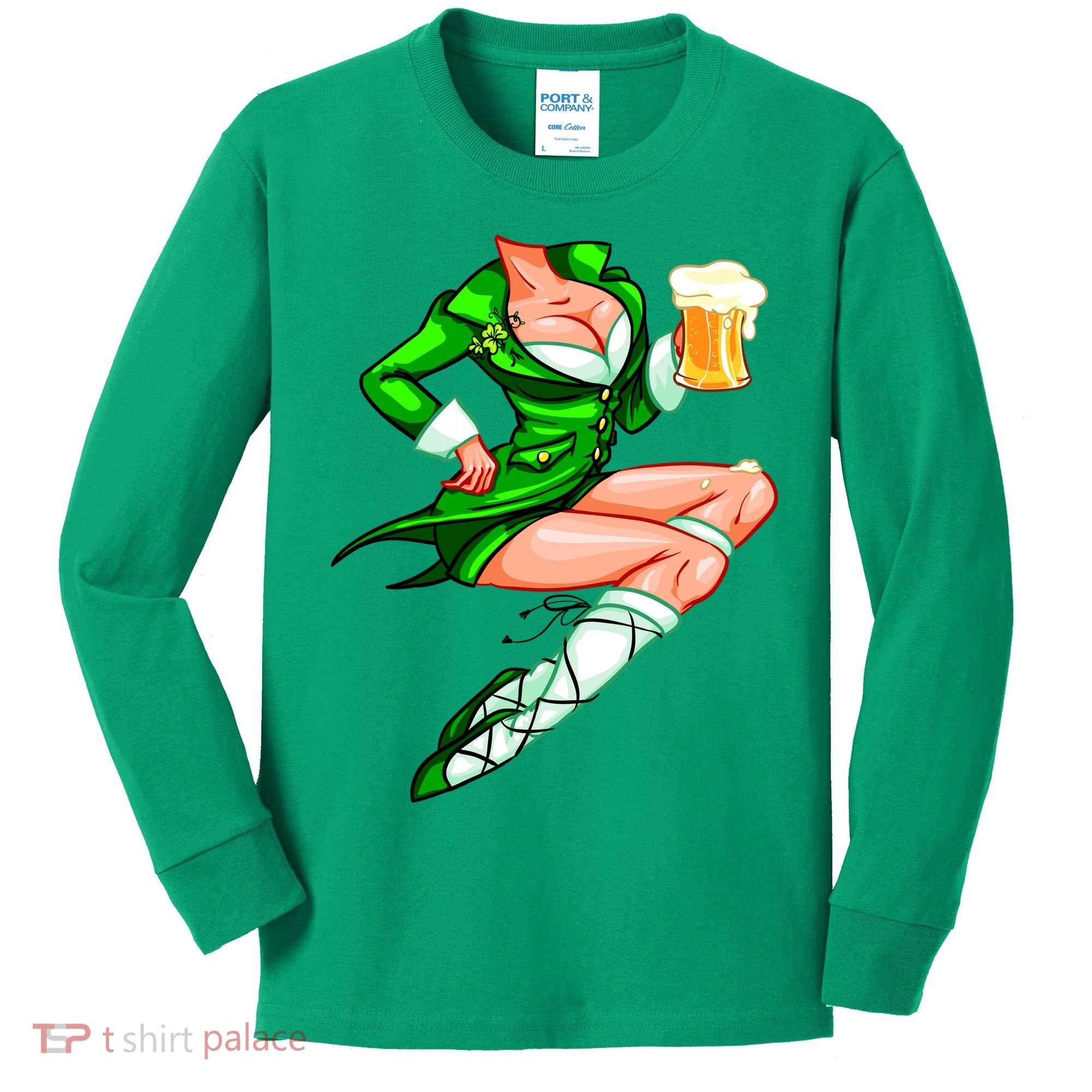 Original Sexy Irish Gril St. Patrick's Day Beer Kids Long Sleeve Shirt