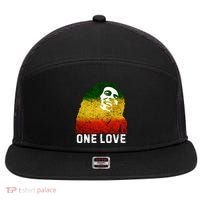 One Reggae Love Reggae Music Rastafarian Jamaica Rock Roots 7 Panel Mesh Trucker Snapback Hat thumb 0