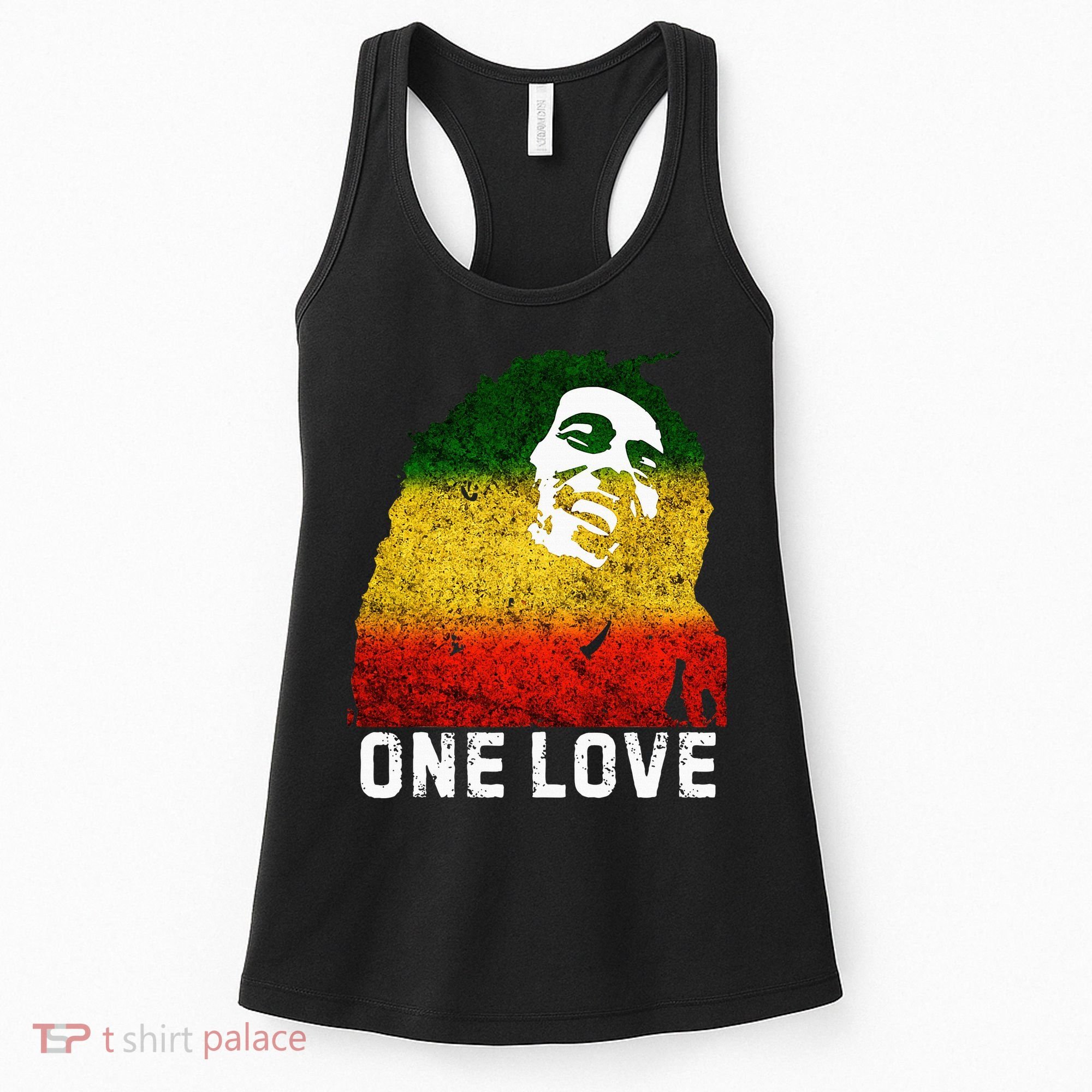 One Reggae Love Reggae Music Rastafarian Jamaica Rock Roots Women's Tank Top