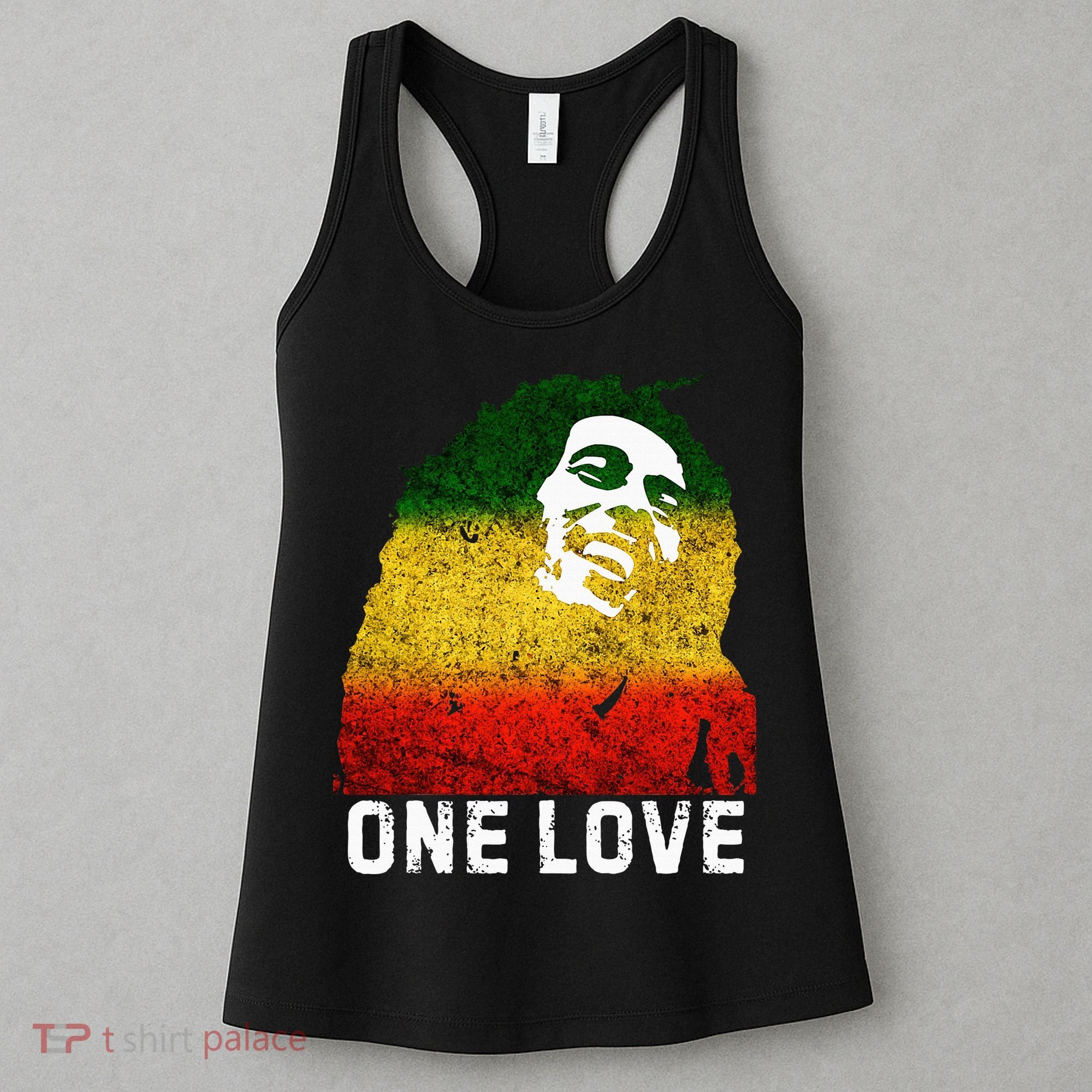 One Reggae Love Reggae Music Rastafarian Jamaica Rock Roots Women's Tank Top