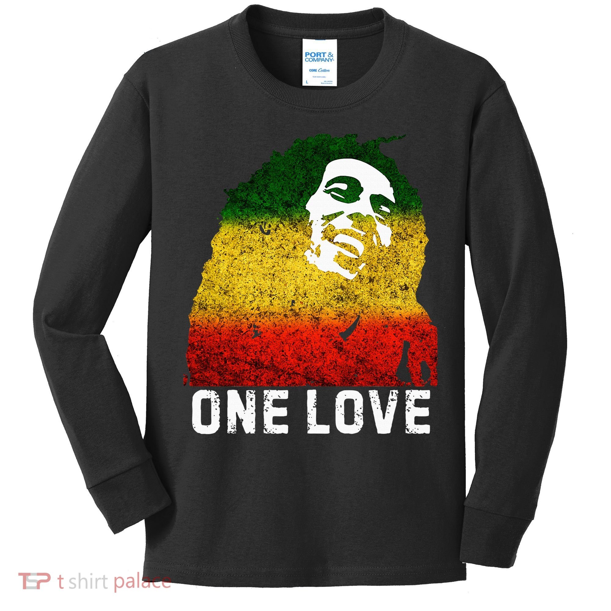 One Reggae Love Reggae Music Rastafarian Jamaica Rock Roots Kids Long Sleeve Shirt