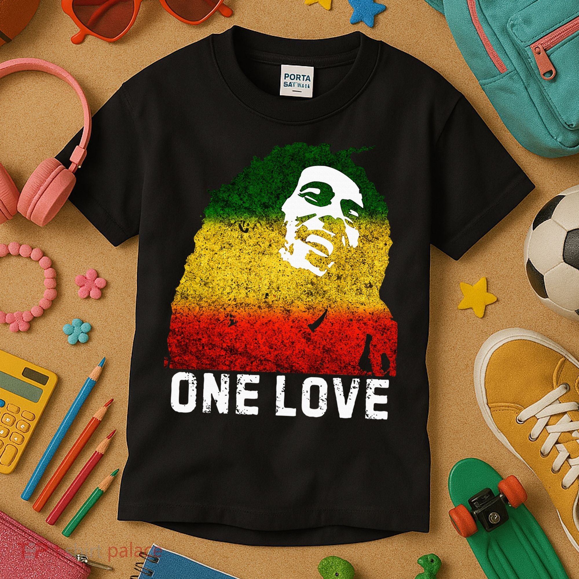 One Reggae Love Reggae Music Rastafarian Jamaica Rock Roots Kids T-Shirt