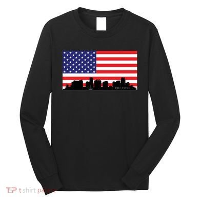 Orlando Florida American Flag Long Sleeve Shirt