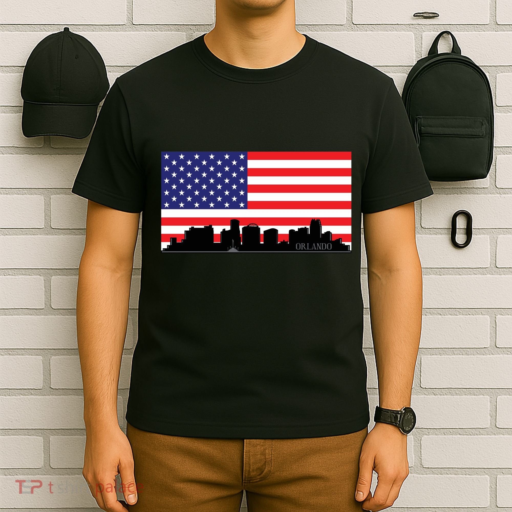 Orlando Florida American Flag T-Shirt
