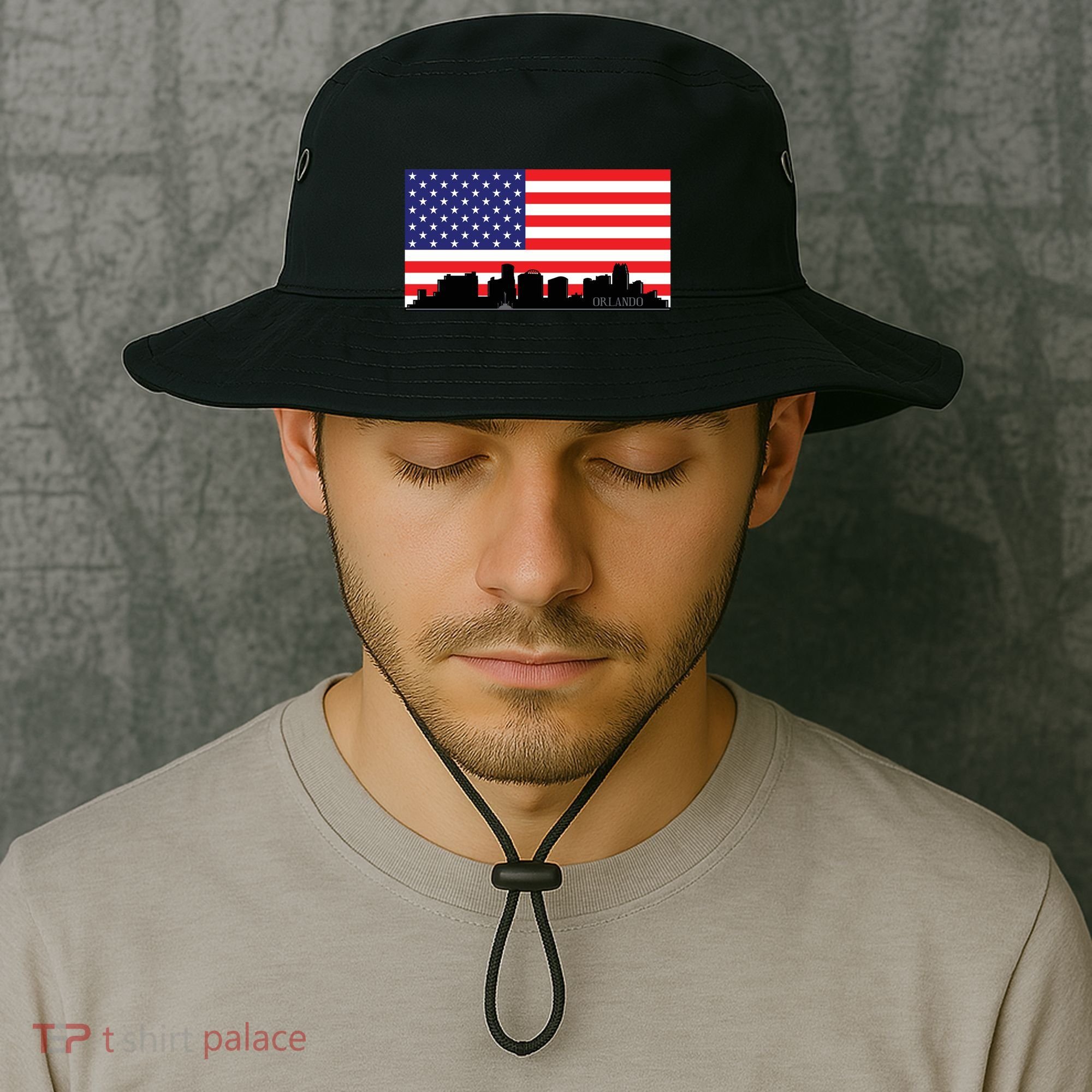 Orlando Florida American Flag Bucket Hat