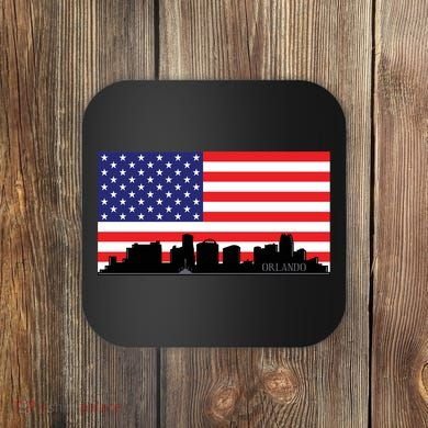 Orlando Florida American Flag Coaster