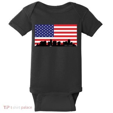 Orlando Florida American Flag Baby Bodysuit
