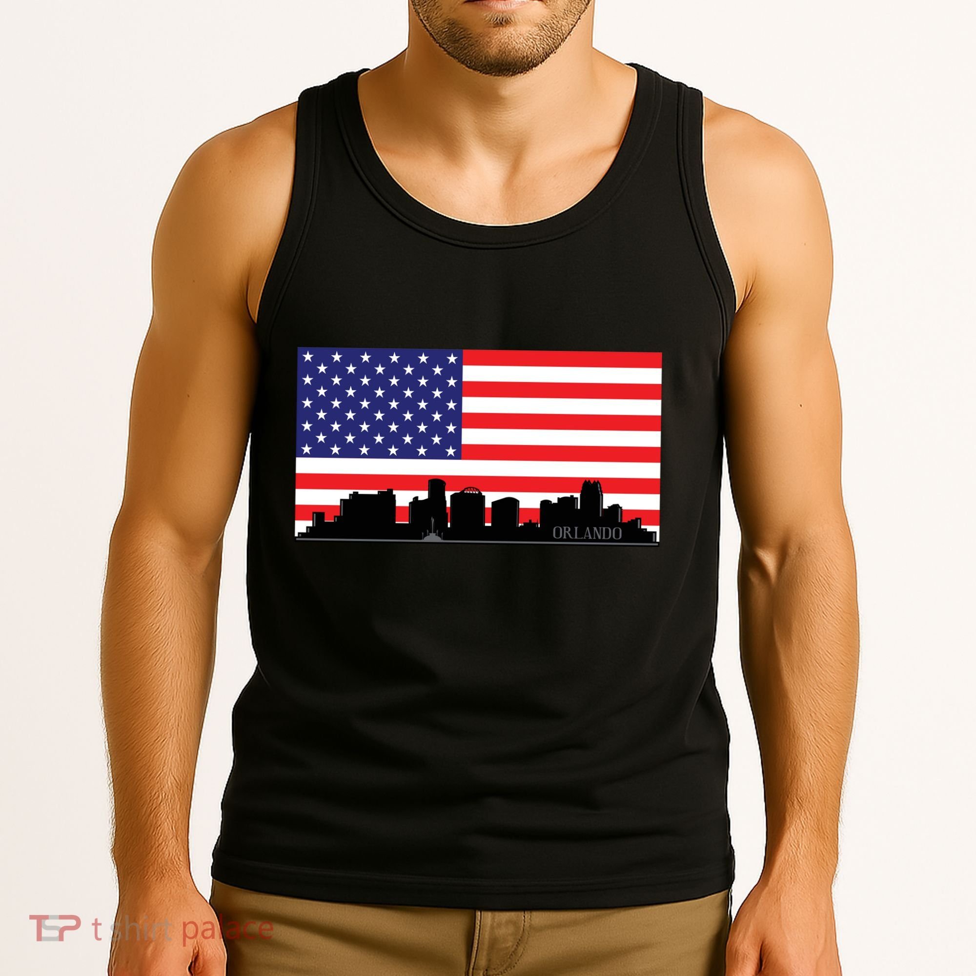 Orlando Florida American Flag Tank Top