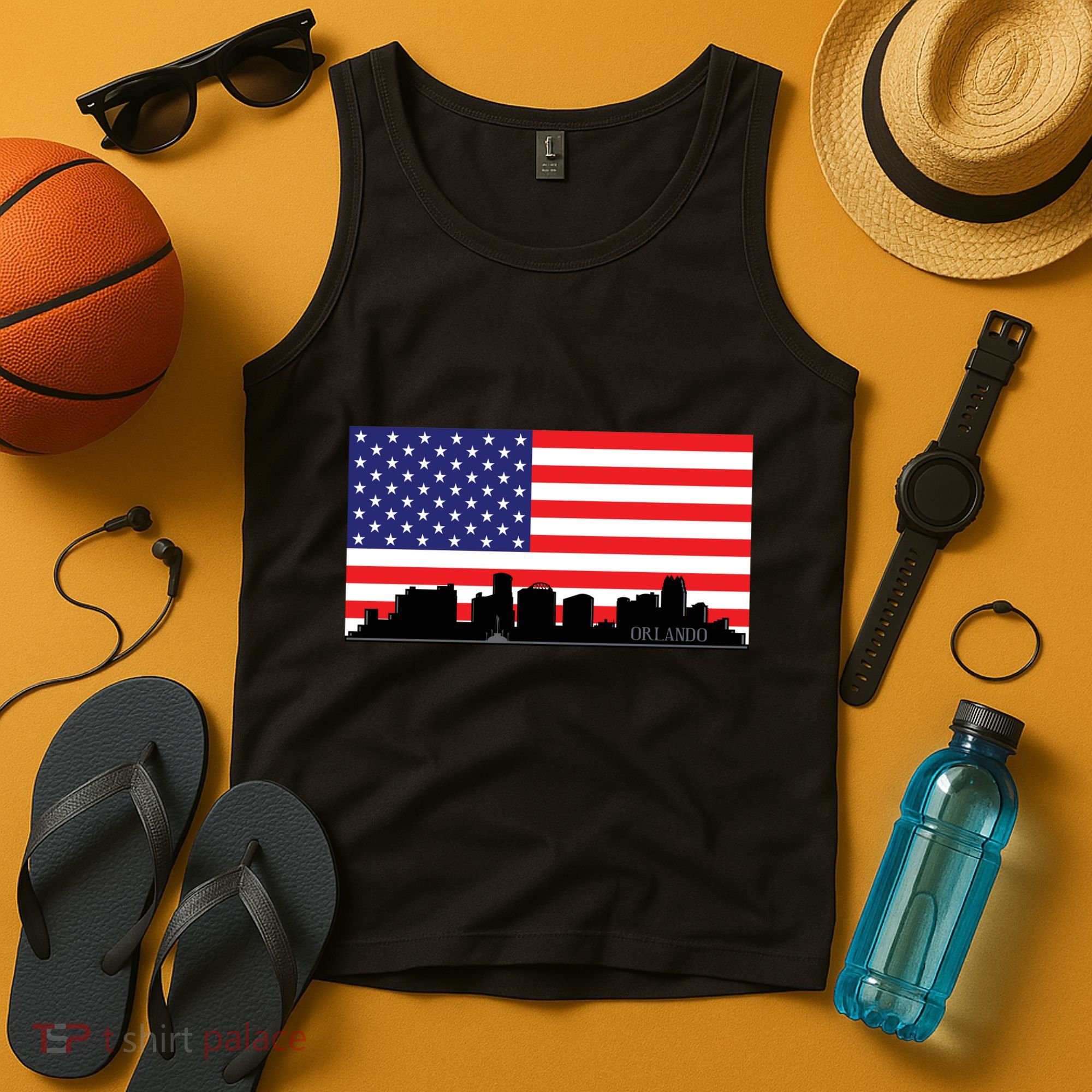 Orlando Florida American Flag Tank Top