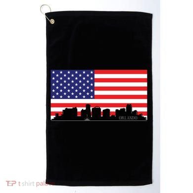 Orlando Florida American Flag Golf Towel