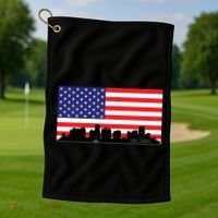 Orlando Florida American Flag Golf Towel thumb 1