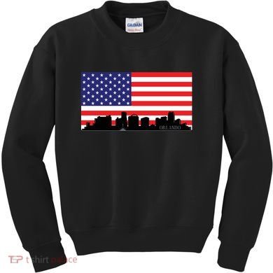 Orlando Florida American Flag Kids Sweatshirt