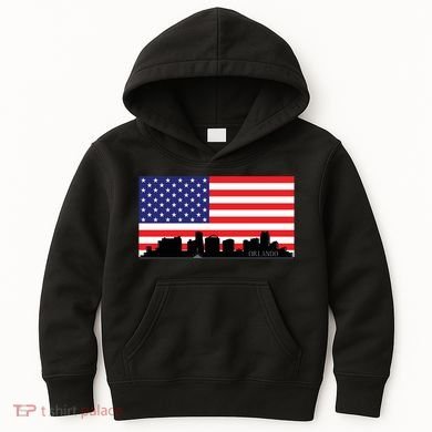 Orlando Florida American Flag Kids Hoodie