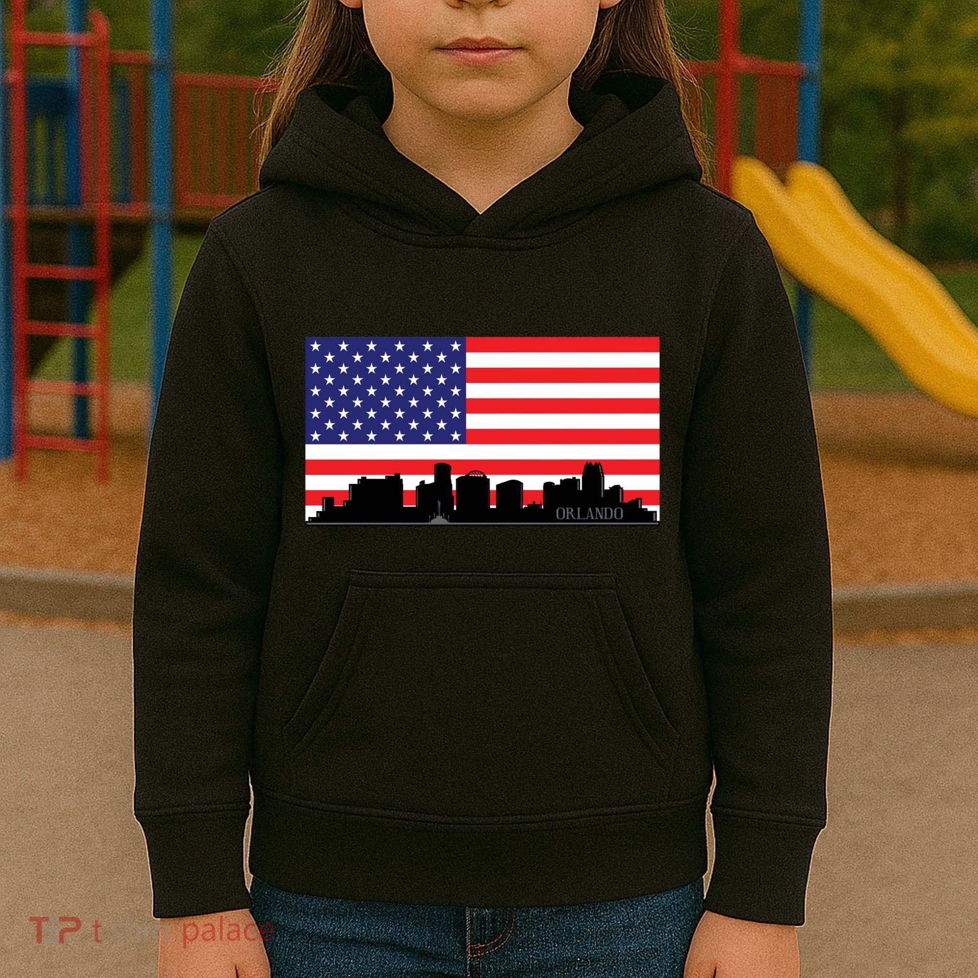 Orlando Florida American Flag Kids Hoodie