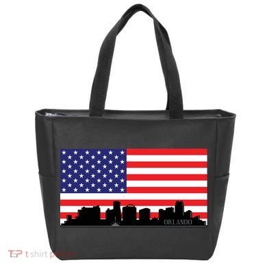 Orlando Florida American Flag Tote Bag