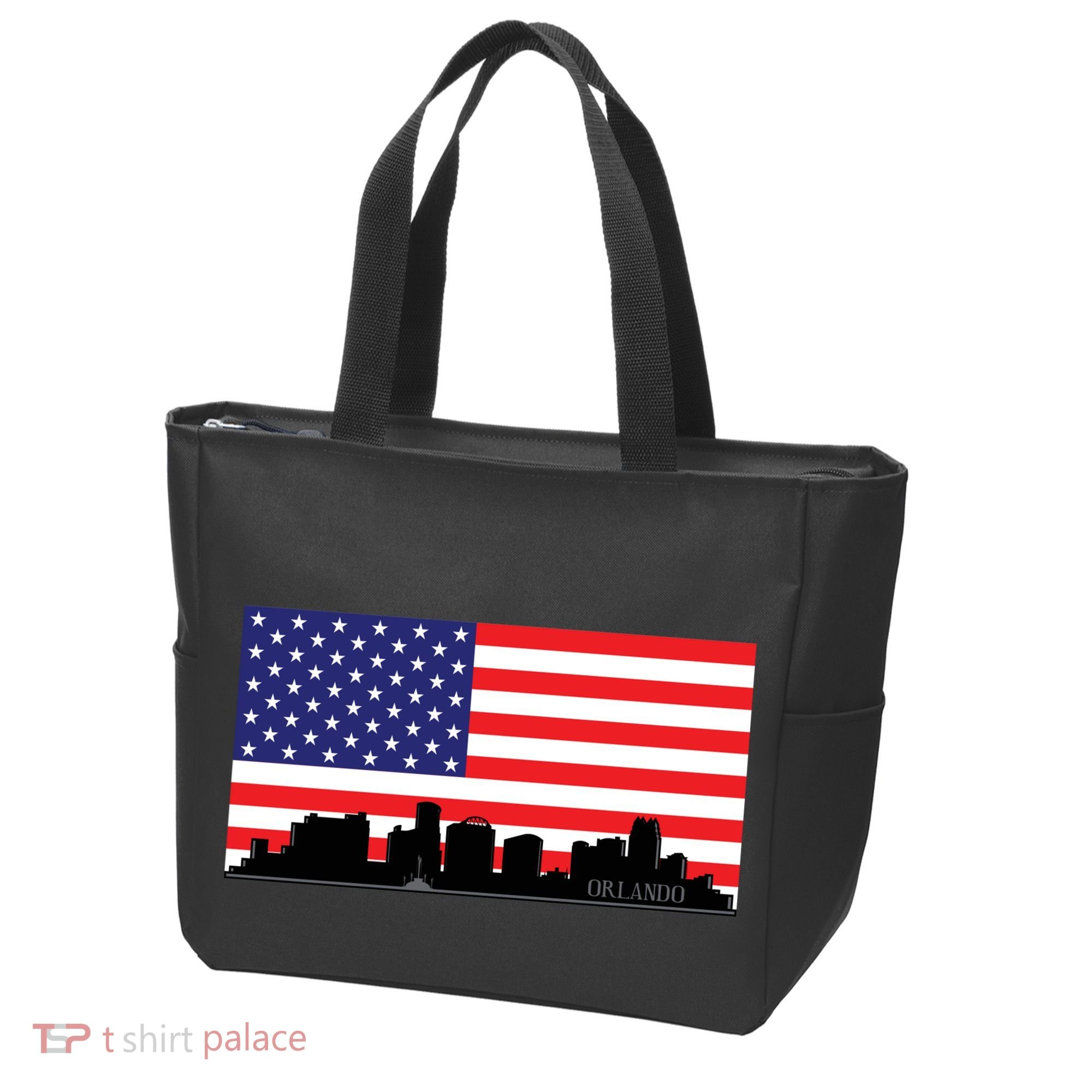 Orlando Florida American Flag Tote Bag