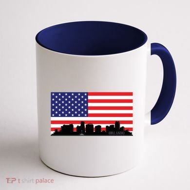 Orlando Florida American Flag Coffee Mug back