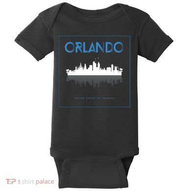 Orlando Florida City Skyline Baby Bodysuit