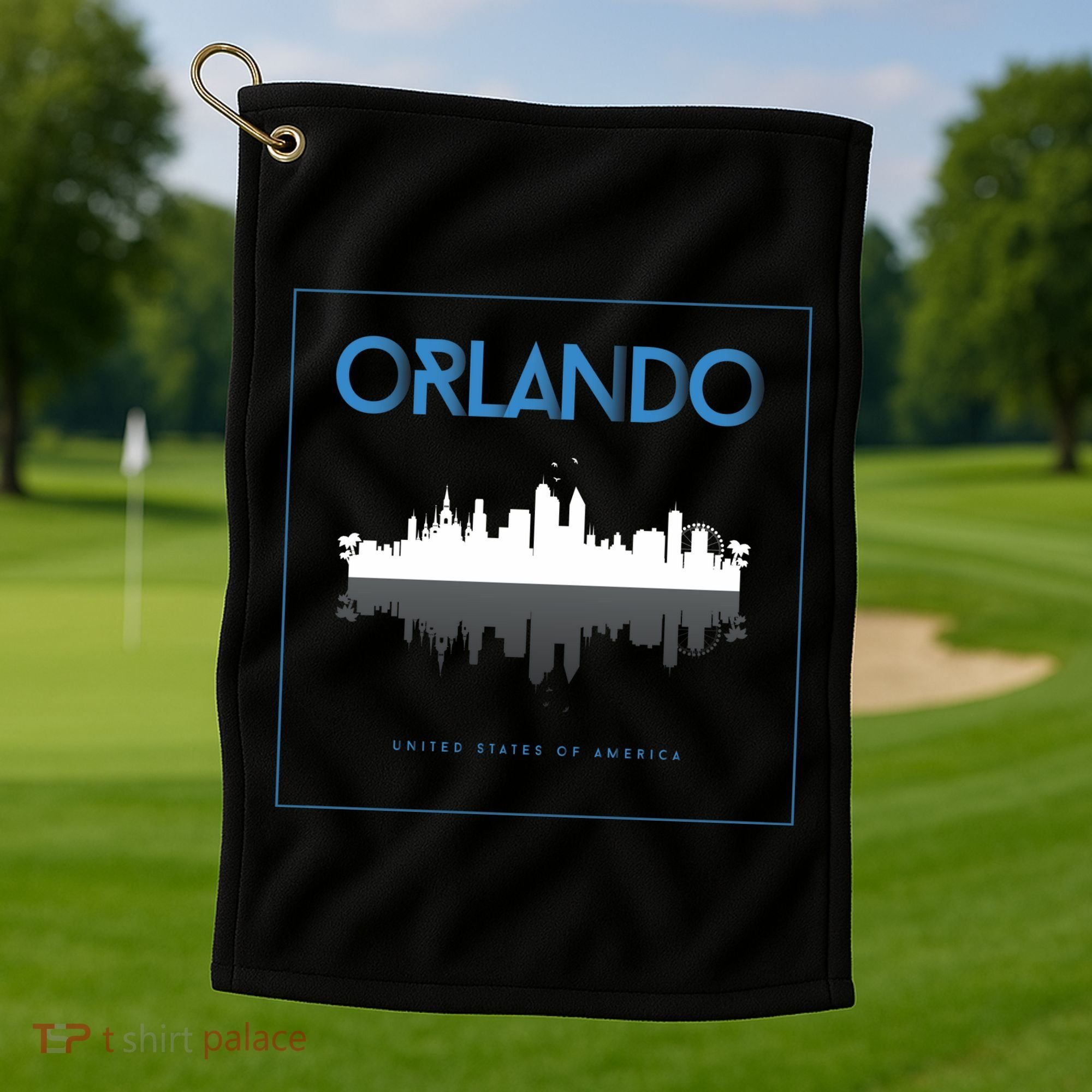Orlando Florida City Skyline Golf Towel