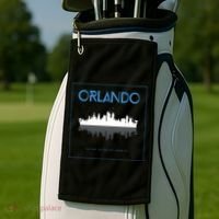 Orlando Florida City Skyline Golf Towel thumb 2