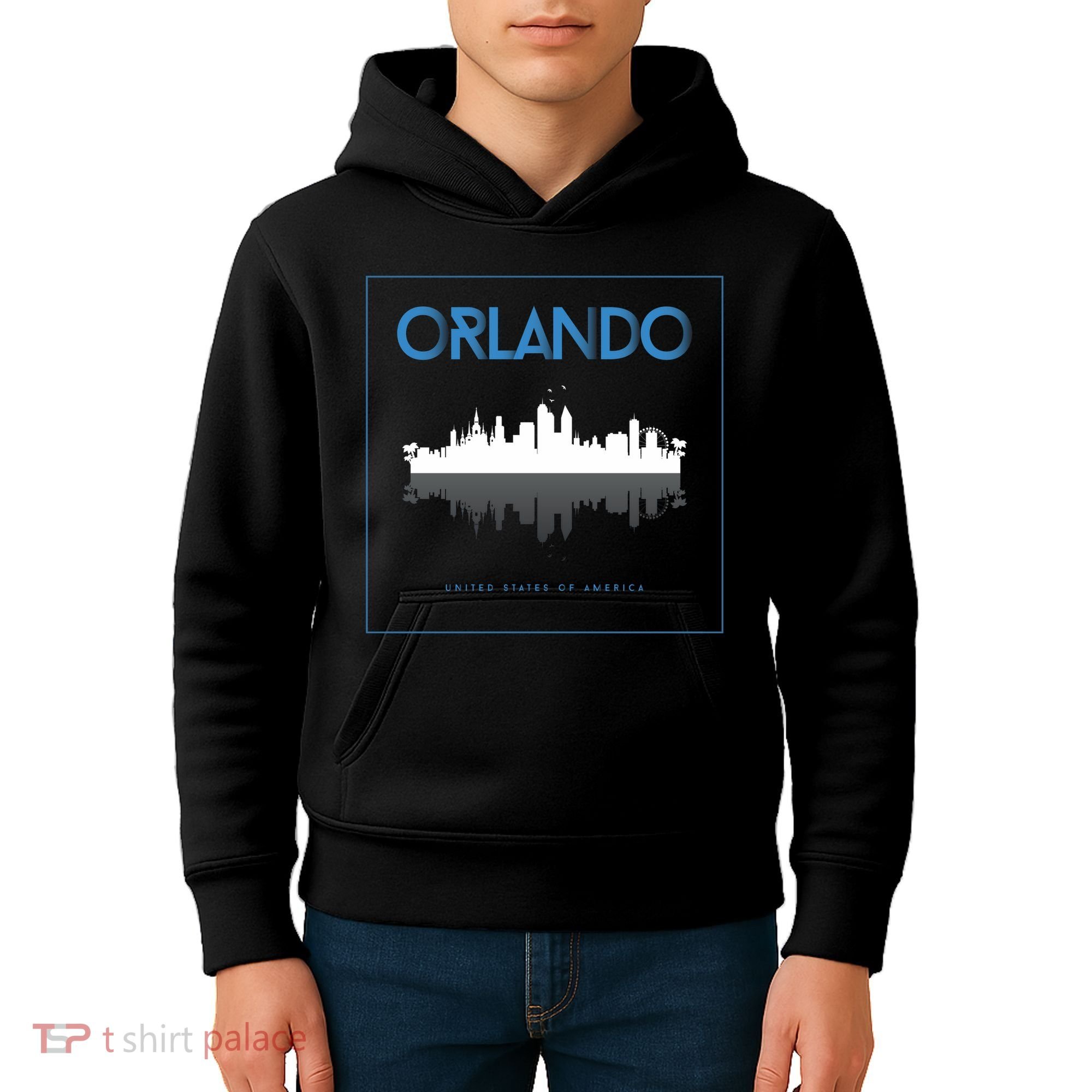 Orlando Florida City Skyline Kids Hoodie