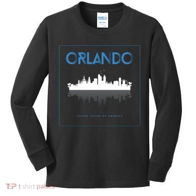 Orlando Florida City Skyline Kids Long Sleeve Shirt