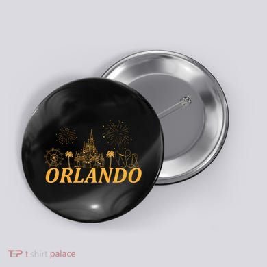 Orlando Florida Gold Logo Button