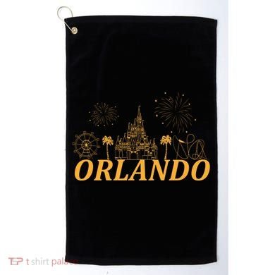 Orlando Florida Gold Logo Golf Towel