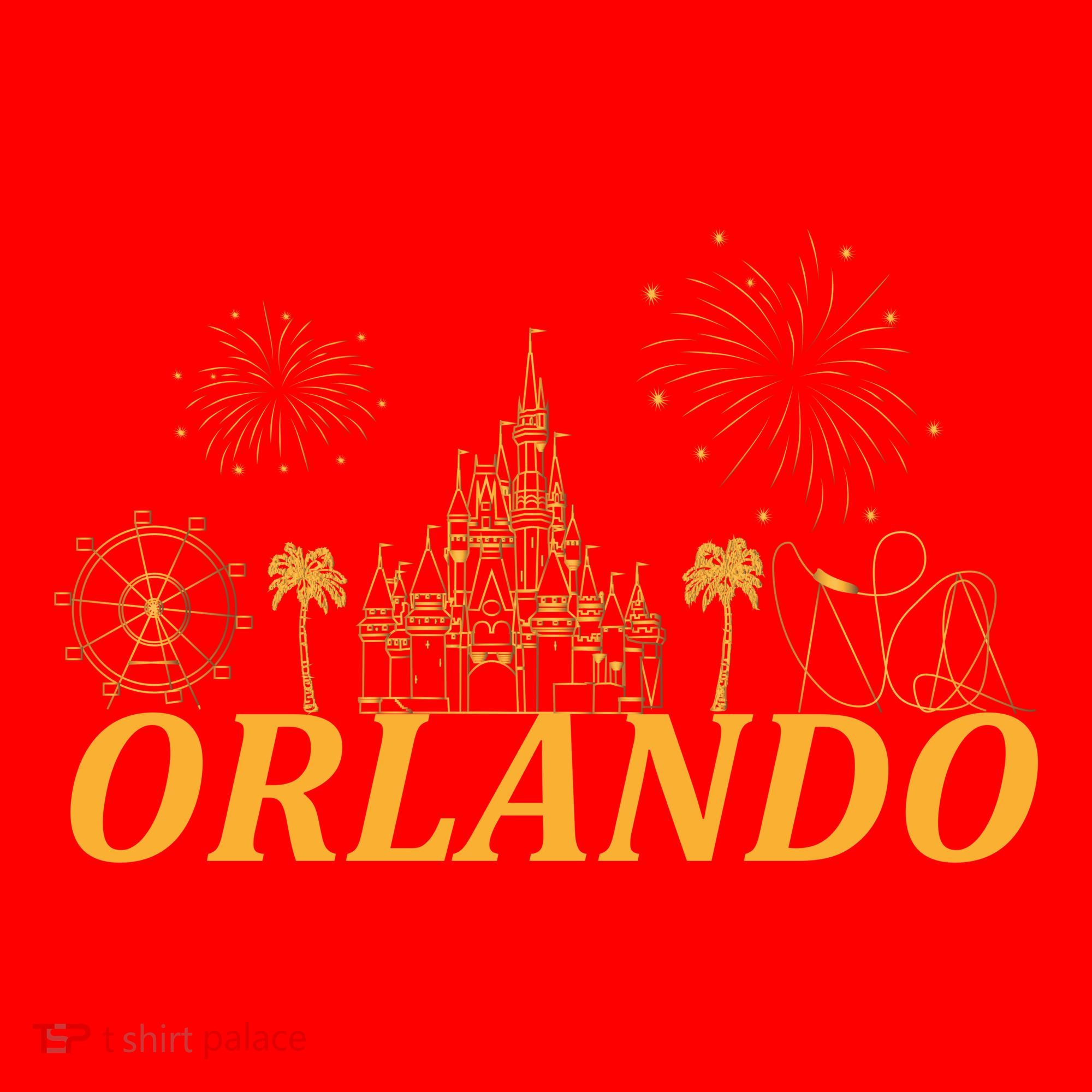 Orlando Florida Gold Logo Santa Hat