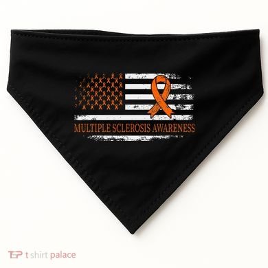 Orange Ribbon Ms Multible Sclerosis Awareness USA-Made Doggie Bandana