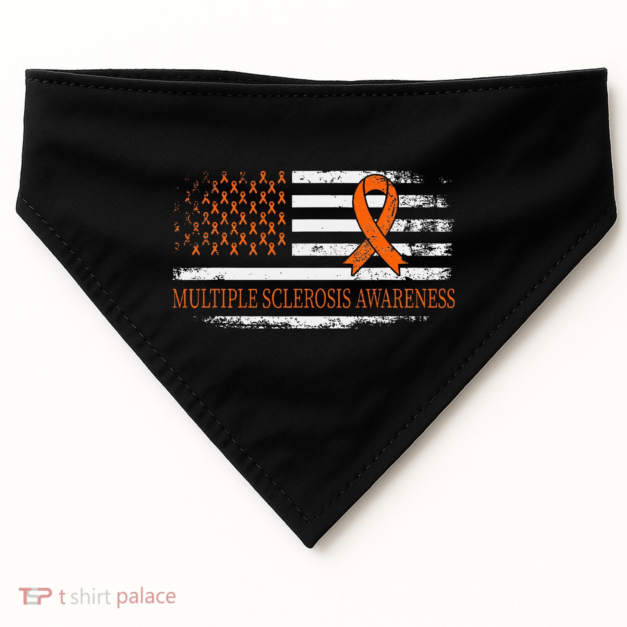 Orange Ribbon Ms Multible Sclerosis Awareness USA-Made Doggie Bandana
