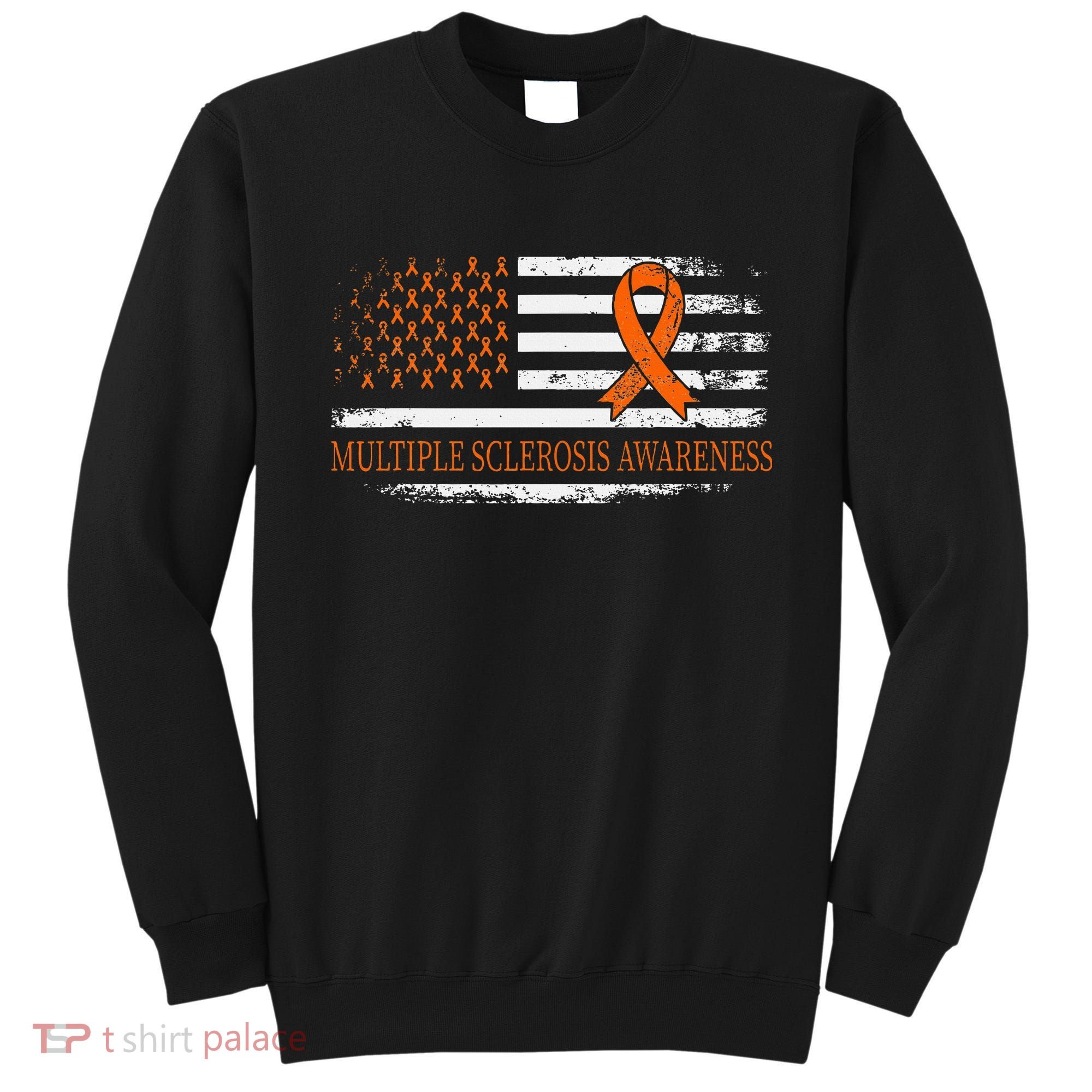 Orange Ribbon Ms Multible Sclerosis Awareness Sweatshirt