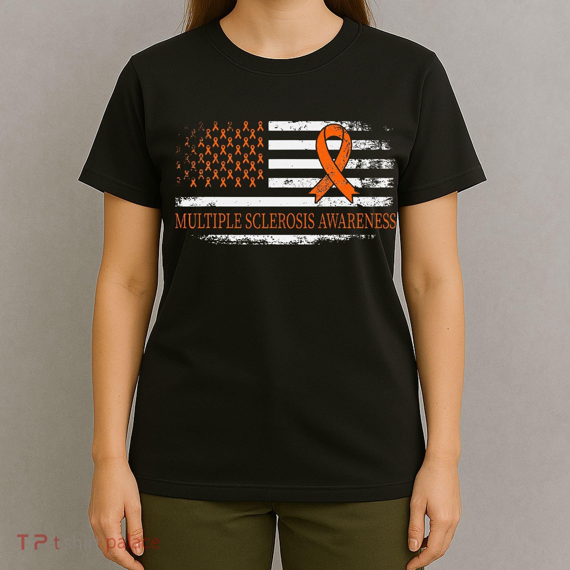 Orange Ribbon Ms Multible Sclerosis Awareness T-Shirt