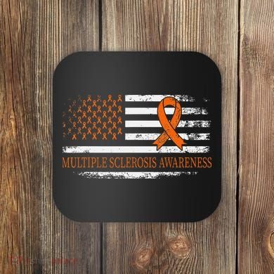 Orange Ribbon Ms Multible Sclerosis Awareness Coaster
