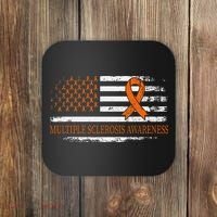 Orange Ribbon Ms Multible Sclerosis Awareness Coaster thumb 0