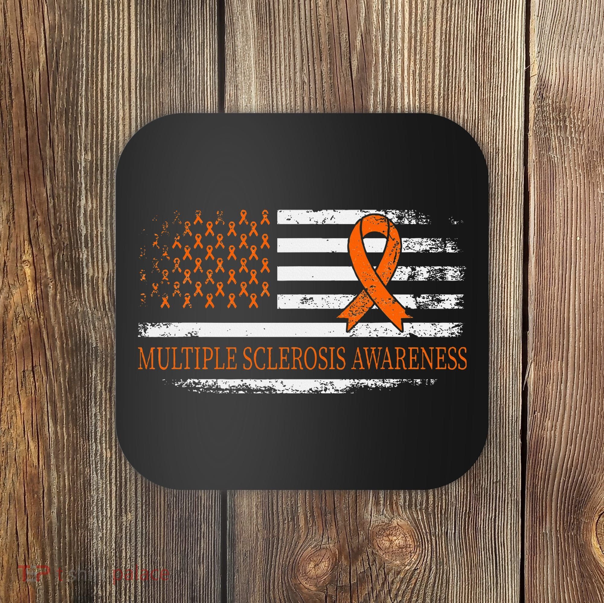 Orange Ribbon Ms Multible Sclerosis Awareness Coaster