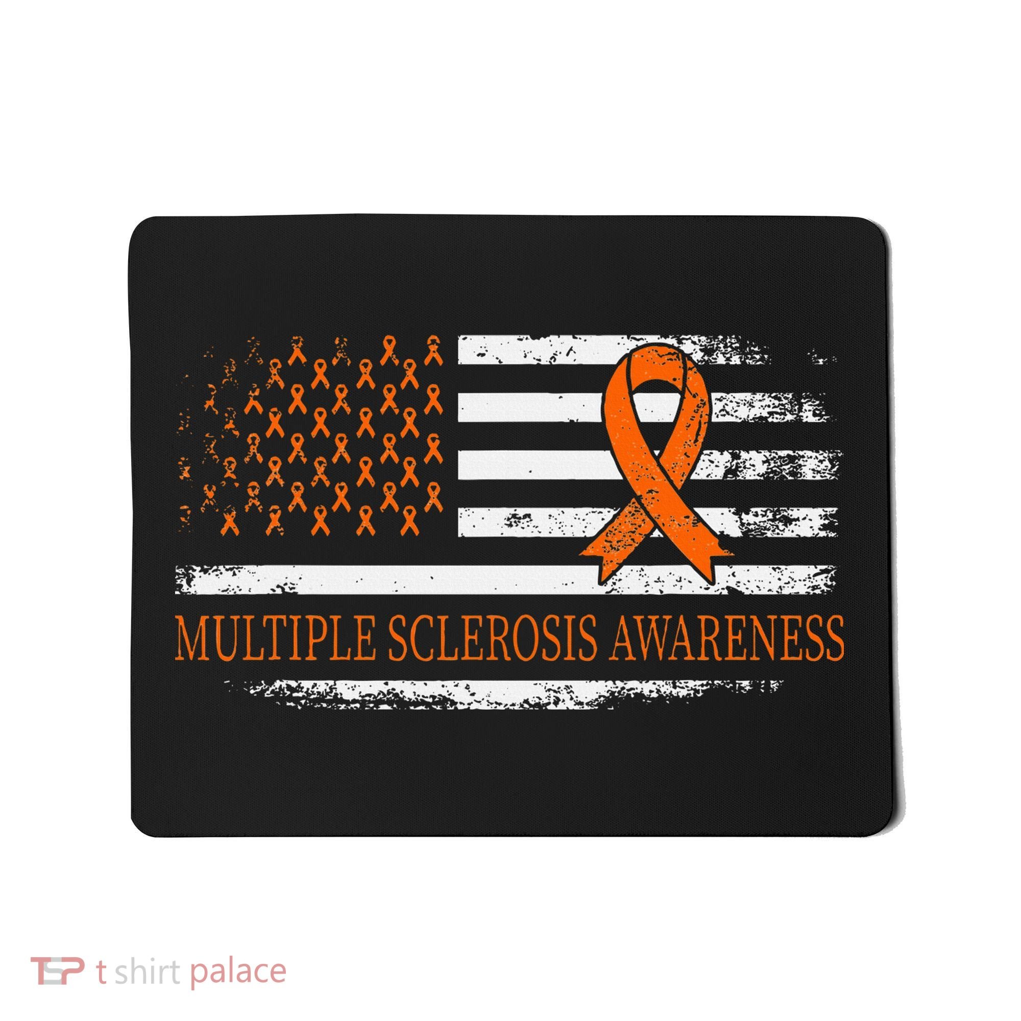 Orange Ribbon Ms Multible Sclerosis Awareness Mousepad
