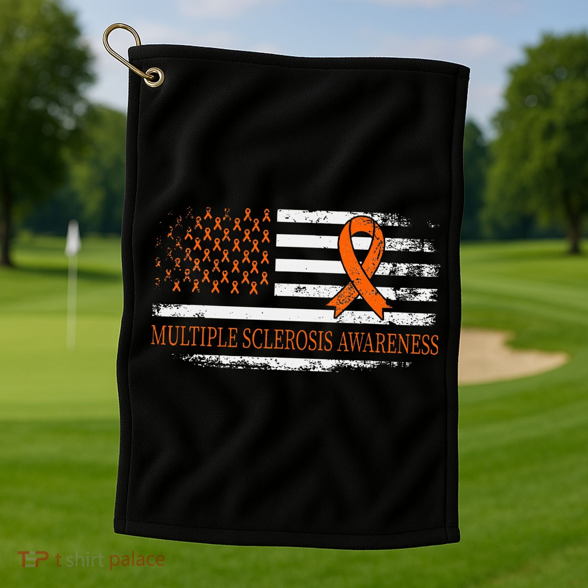 Orange Ribbon Ms Multible Sclerosis Awareness Golf Towel