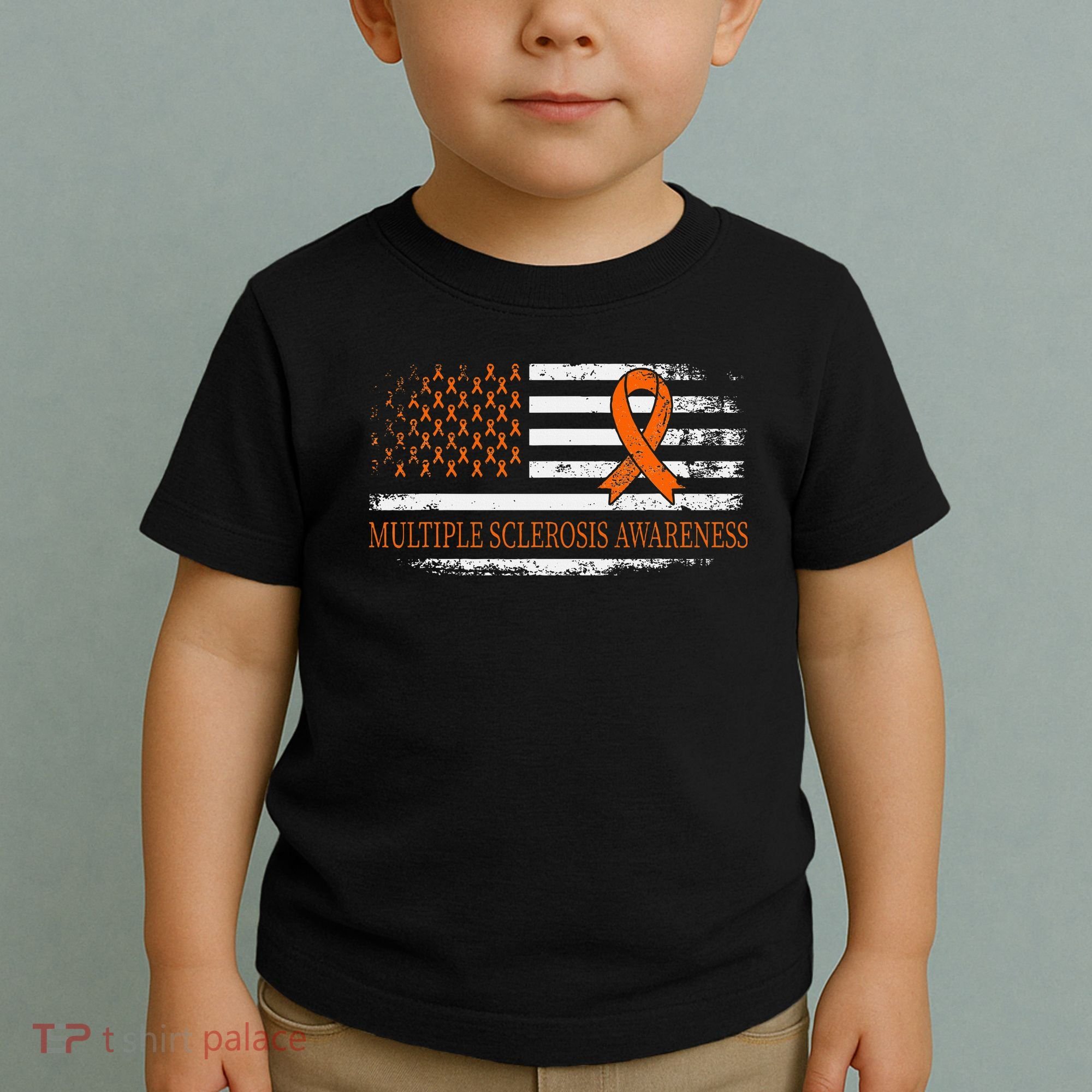 Orange Ribbon Ms Multible Sclerosis Awareness Toddler T-Shirt