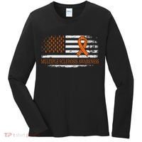 Orange Ribbon Ms Multible Sclerosis Awareness Women's Long Sleeve Shirt thumb 0