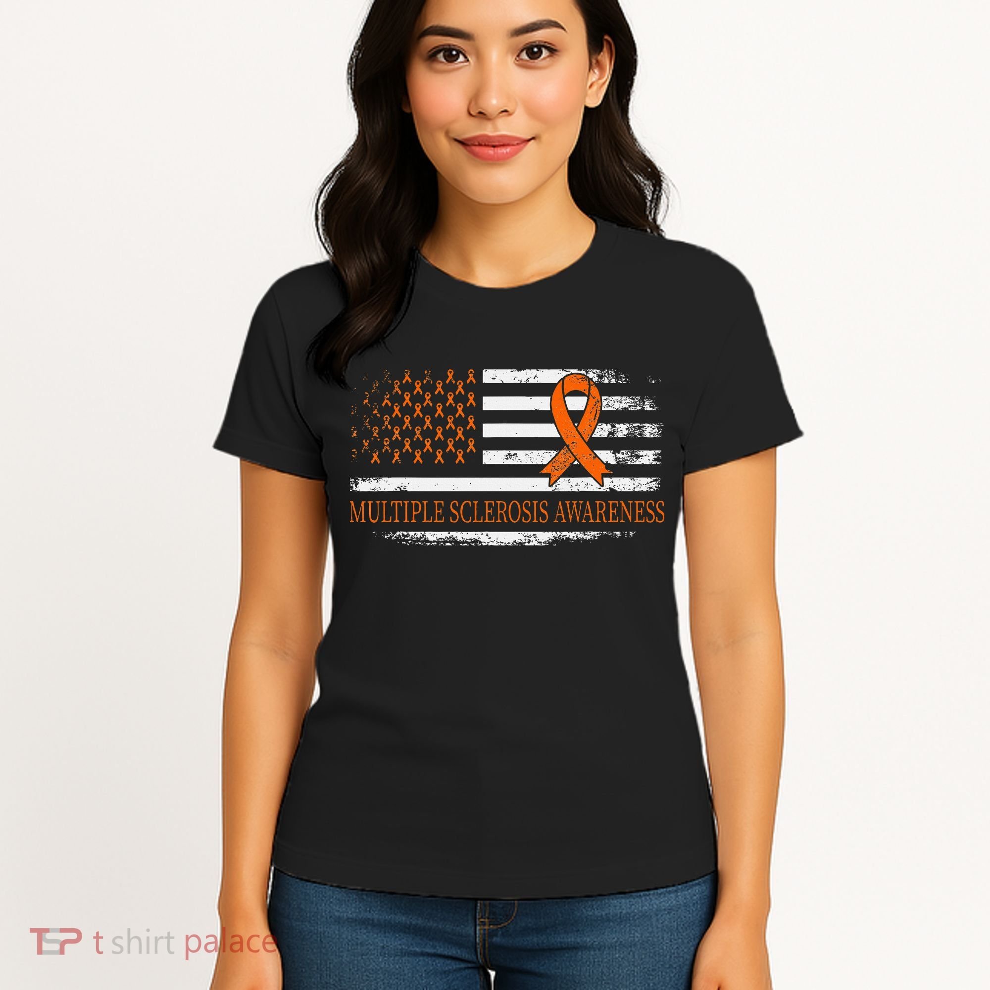 Orange Ribbon Ms Multible Sclerosis Awareness Women's T-Shirt