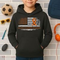 Orange Ribbon Ms Multible Sclerosis Awareness Kids Hoodie thumb 2