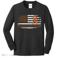 Orange Ribbon Ms Multible Sclerosis Awareness Kids Long Sleeve Shirt thumb 0