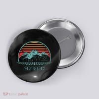 Oregon Retro Mountain Hiking 80s Style Button thumb 0